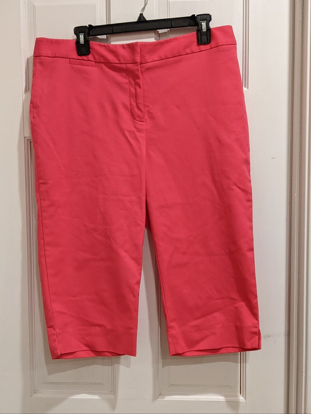 Cropped Fuschia Pink Stretch Ponte Capris, Rafaella Size 12